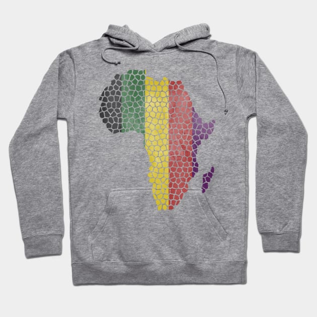 Africa Map (Stripes) Mosaic Hoodie by John Uttley